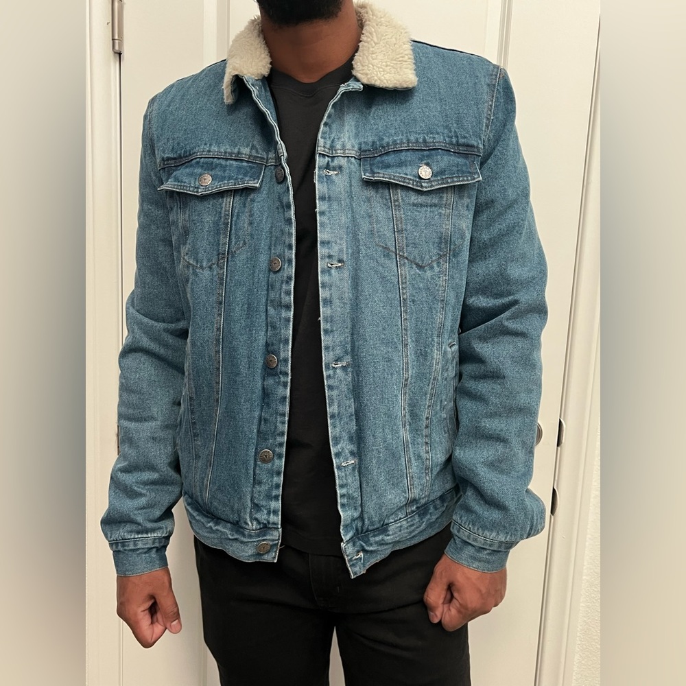 American Tall Sherpa Denim Jacket Size Large Tall